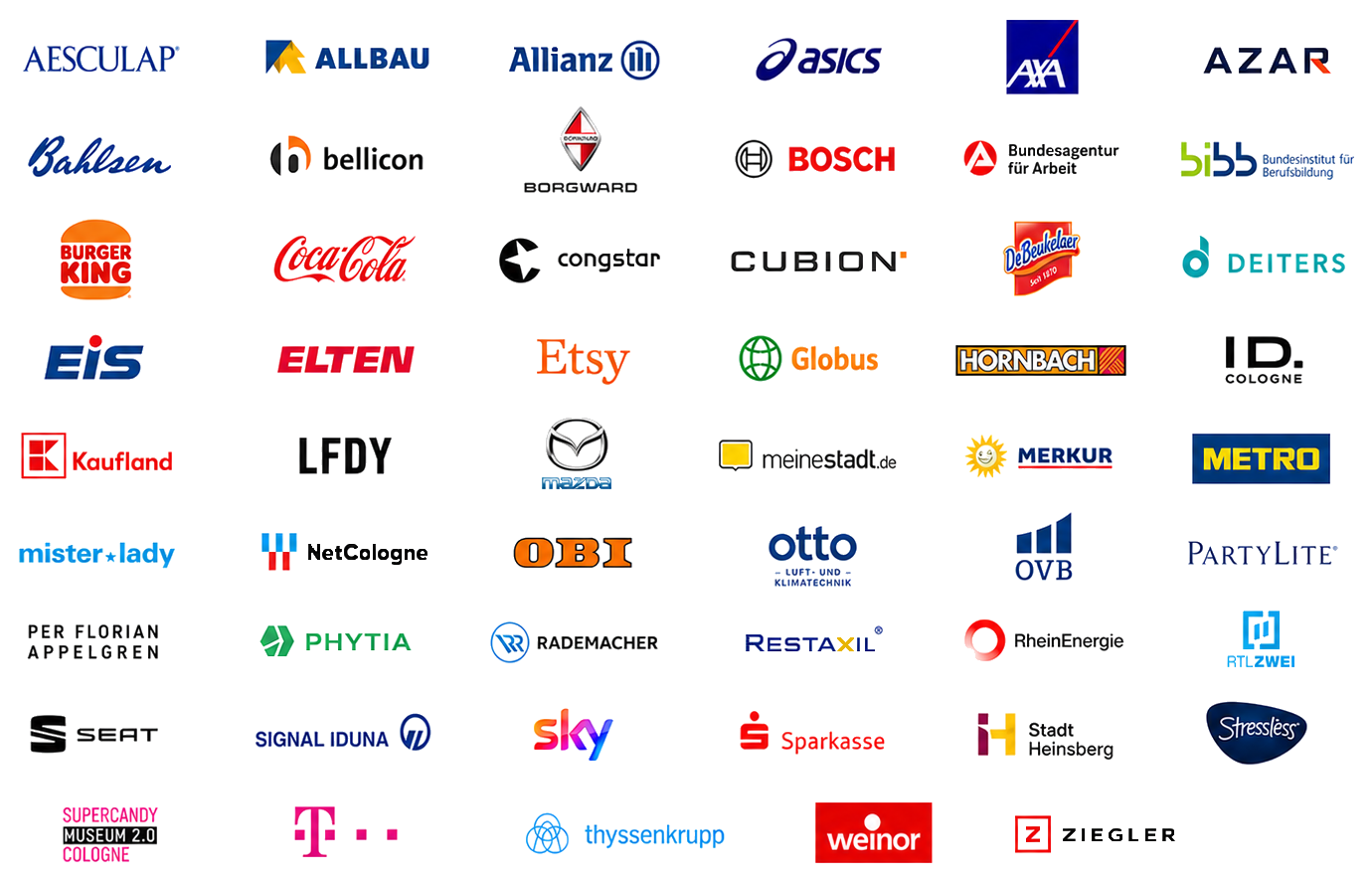 Logos ausgewählter Kunden und Agenturen von Just In Cast